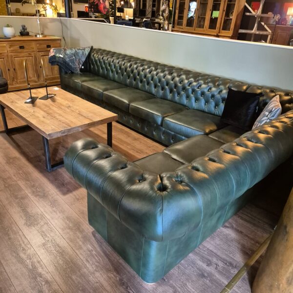 Chesterfield Sofa Eckcouch Ecksofa Dunkelgrün 4,25 m x 2,40 m – Bild 8
