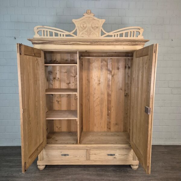 Schrank Kleiderschrank Jugendstil 1900 Kiefer – Bild 9