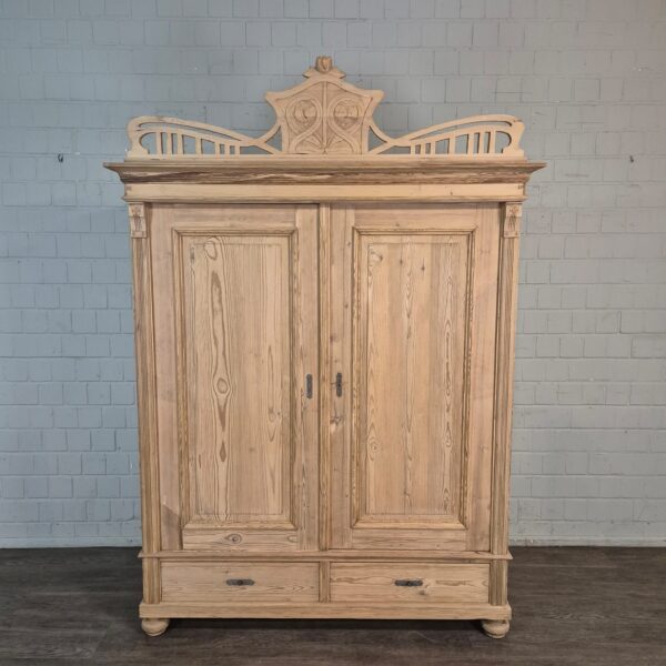Schrank Kleiderschrank Jugendstil 1900 Kiefer – Bild 2