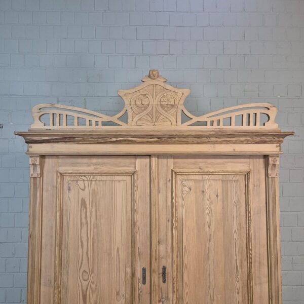Schrank Kleiderschrank Jugendstil 1900 Kiefer – Bild 4
