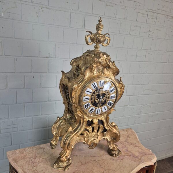 Kaminuhr Tischuhr Uhr Neobarock 1880 Messing – Bild 2