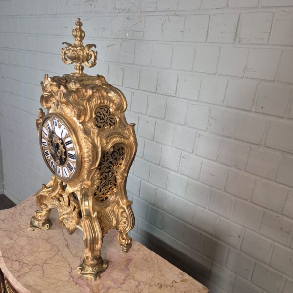 Kaminuhr Tischuhr Uhr Neobarock 1880 Messing – Bild 5