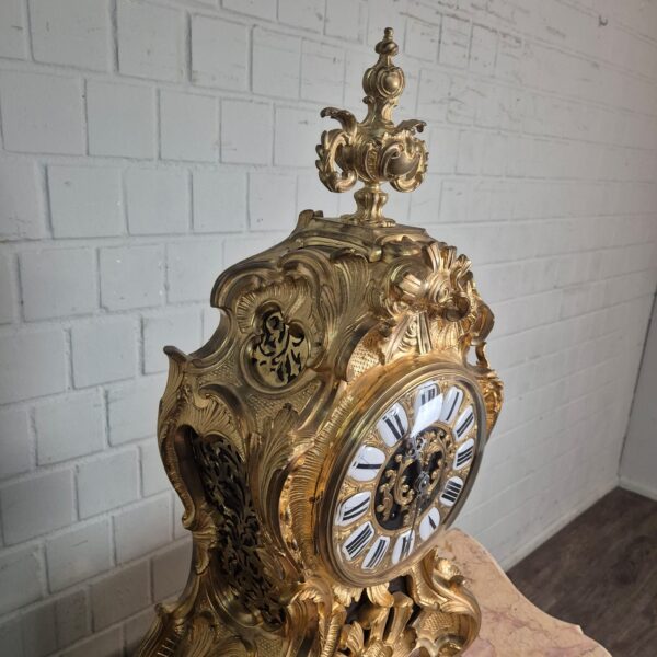 Kaminuhr Tischuhr Uhr Neobarock 1880 Messing – Bild 7