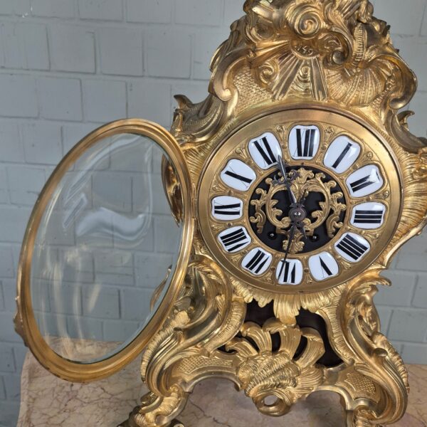Kaminuhr Tischuhr Uhr Neobarock 1880 Messing – Bild 13