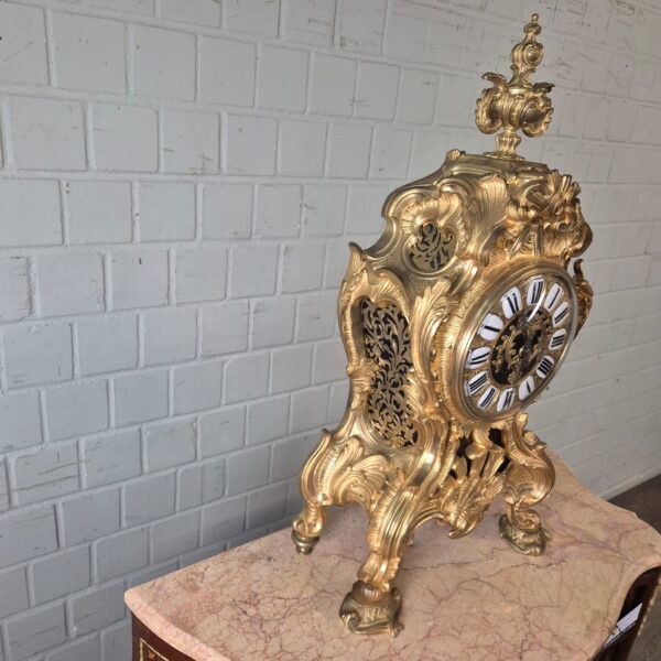 Kaminuhr Tischuhr Uhr Neobarock 1880 Messing – Bild 3