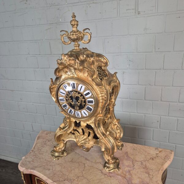 Kaminuhr Tischuhr Uhr Neobarock 1880 Messing – Bild 4