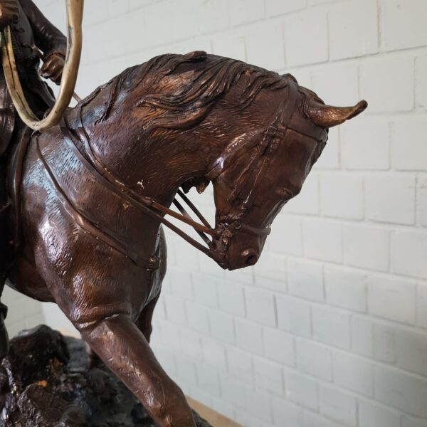 Skulptur Dekoration Jäger zu Pferd 1940 Bronze – Bild 11