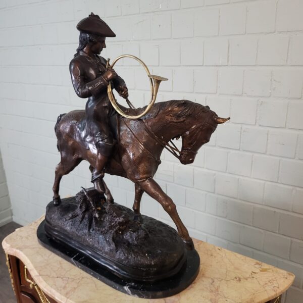 Skulptur Dekoration Jäger zu Pferd 1940 Bronze – Bild 8