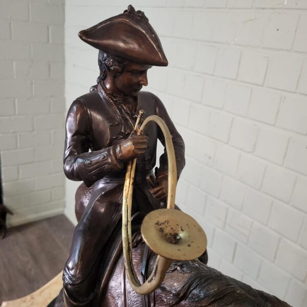 Skulptur Dekoration Jäger zu Pferd 1940 Bronze – Bild 10
