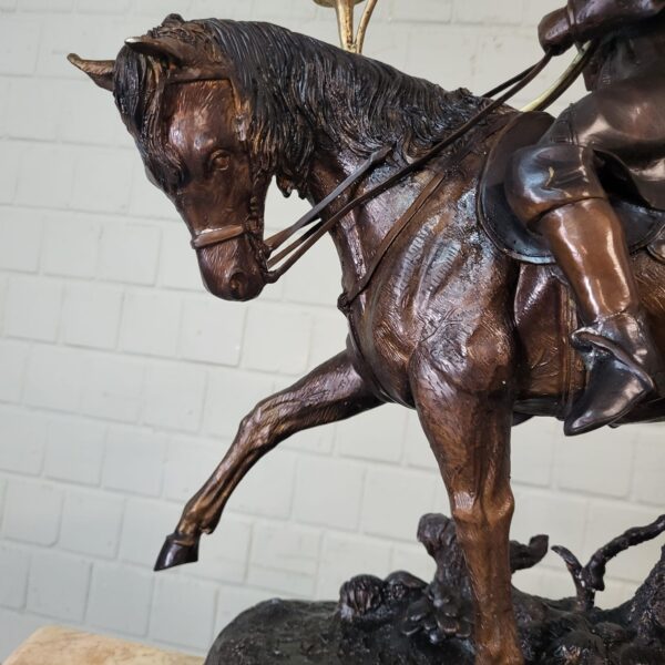 Skulptur Dekoration Jäger zu Pferd 1940 Bronze – Bild 5