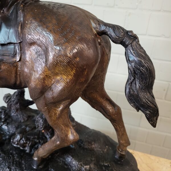 Skulptur Dekoration Jäger zu Pferd 1940 Bronze – Bild 6