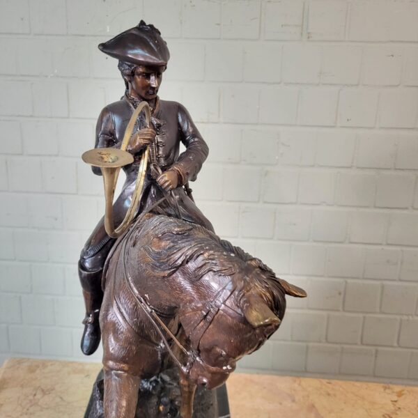 Skulptur Dekoration Jäger zu Pferd 1940 Bronze – Bild 14