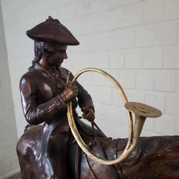 Skulptur Dekoration Jäger zu Pferd 1940 Bronze – Bild 9