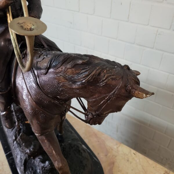 Skulptur Dekoration Jäger zu Pferd 1940 Bronze – Bild 12