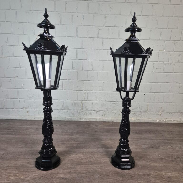 Set Gartenlampen Laternen Aluminium Schwarz 1,10 m – Bild 3