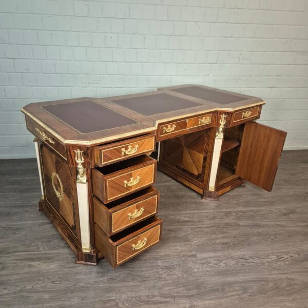 Schreibtisch Nussbaum Barockstil 1,85 m – Bild 12