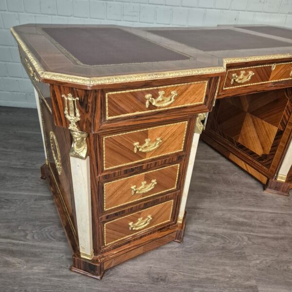 Schreibtisch Nussbaum Barockstil 1,85 m – Bild 4