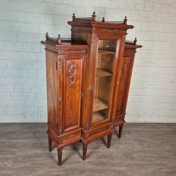 Buffet-Vitrine Anrichte Jugendstil 1900 Nussbaum