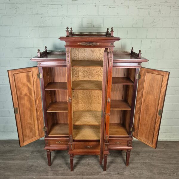 Buffet-Vitrine Anrichte Jugendstil 1900 Nussbaum – Bild 10