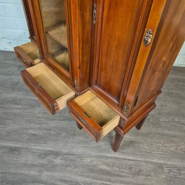 Buffet-Vitrine Anrichte Jugendstil 1900 Nussbaum – Bild 15