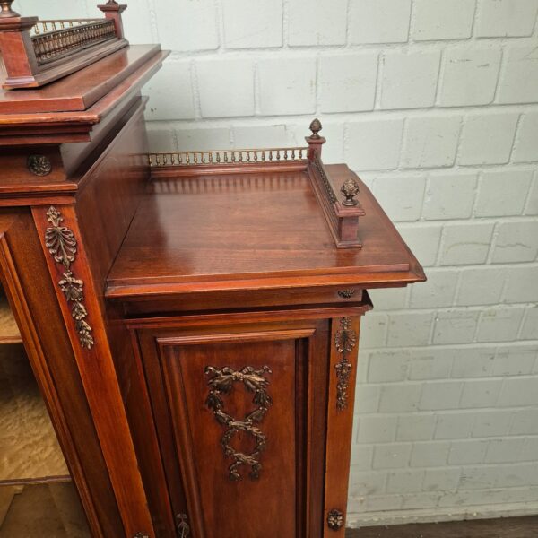 Buffet-Vitrine Anrichte Jugendstil 1900 Nussbaum – Bild 8