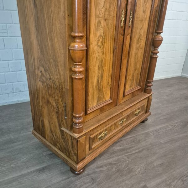 Kleiderschrank Schrank Gründerzeit 1880 Nussbaum – Bild 5