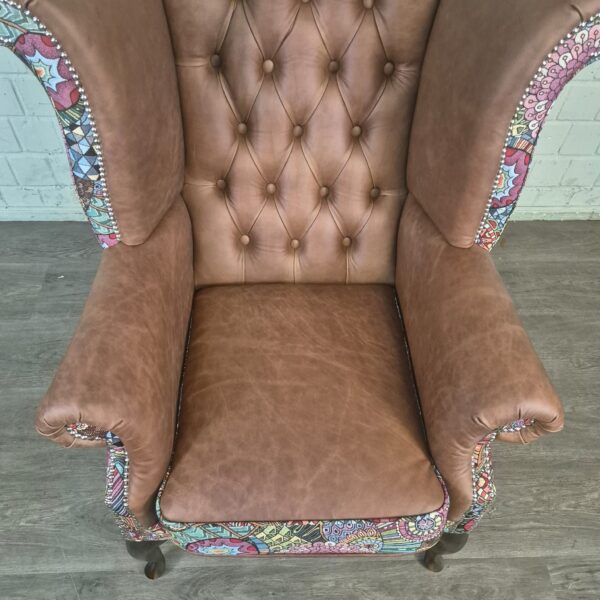 Chesterfield Ohrenbackensessel Sessel Leder – Bild 6