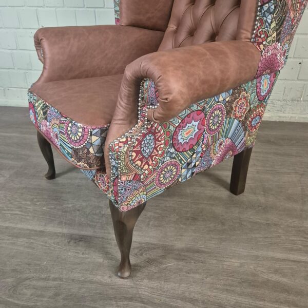 Chesterfield Ohrenbackensessel Sessel Leder – Bild 10