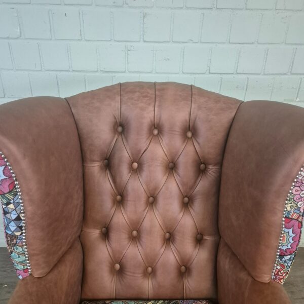 Chesterfield Ohrenbackensessel Sessel Leder – Bild 4
