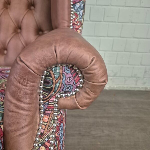 Chesterfield Ohrenbackensessel Sessel Leder – Bild 8