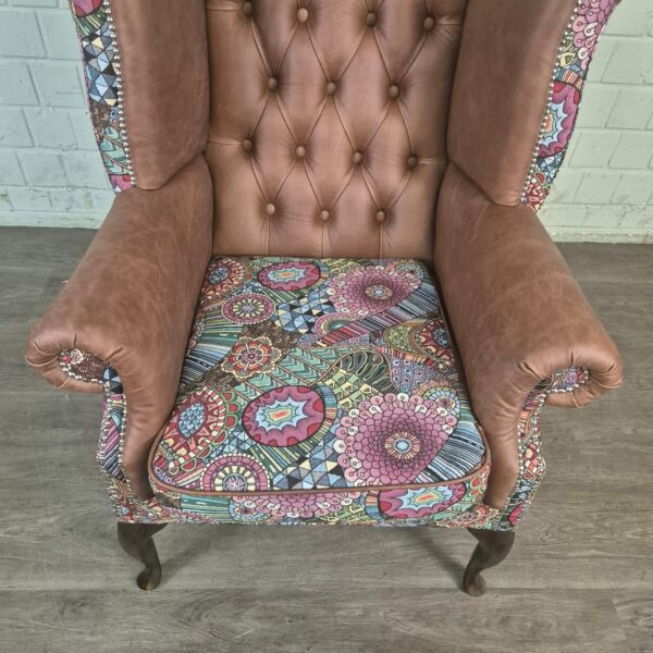 Chesterfield Ohrenbackensessel Sessel Leder – Bild 7