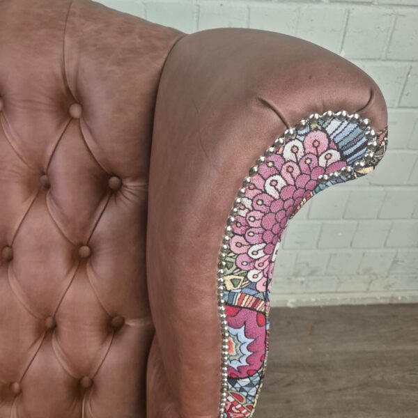 Chesterfield Ohrenbackensessel Sessel Leder – Bild 5
