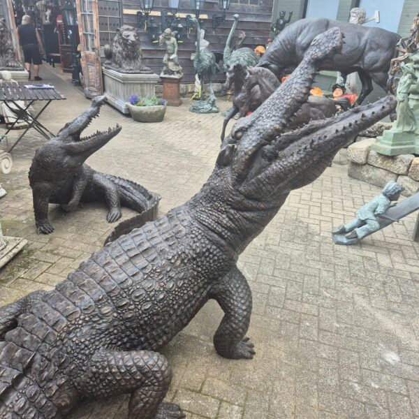 Skulptur Dekoration Krokodil Bronze 2,10 m – Bild 4