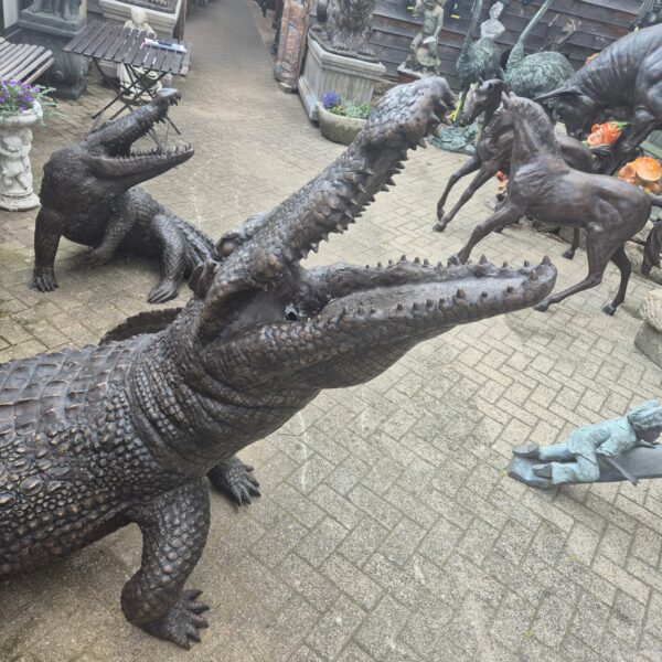 Skulptur Dekoration Krokodil Bronze 2,10 m – Bild 5