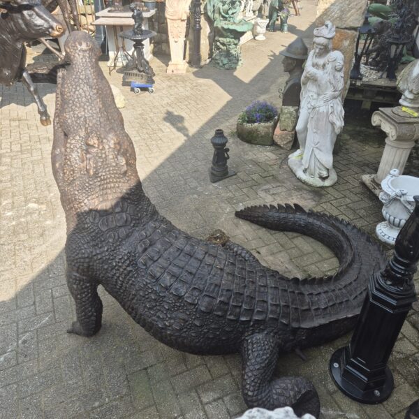 Skulptur Dekoration Krokodil Bronze 2,10 m – Bild 15