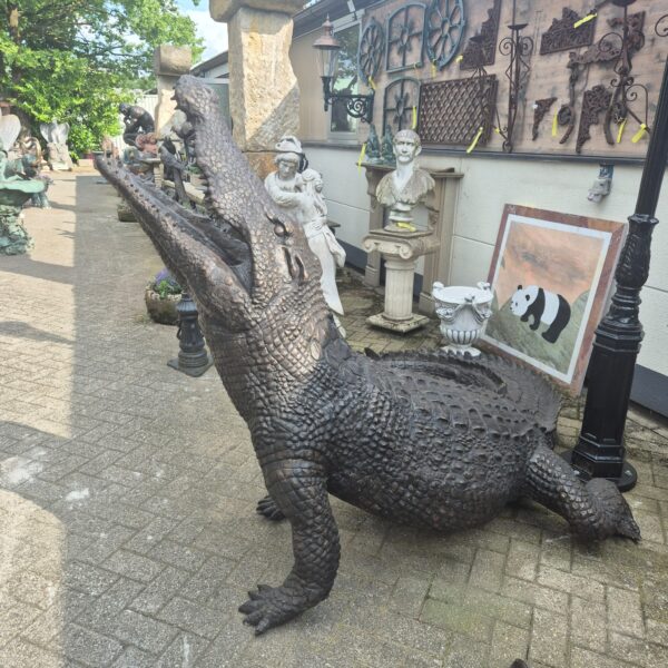 Skulptur Dekoration Krokodil Bronze 2,10 m – Bild 9