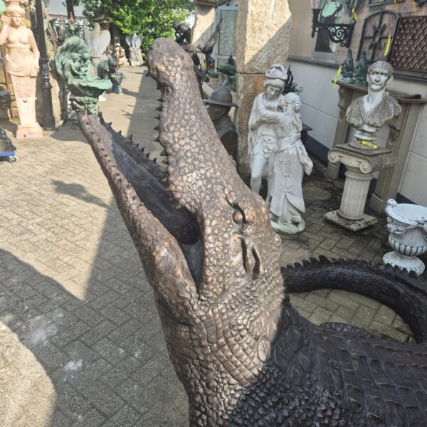 Skulptur Dekoration Krokodil Bronze 2,10 m – Bild 11
