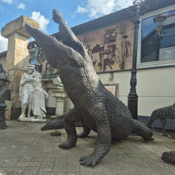 Skulptur Dekoration Krokodil Bronze 2,10 m – Bild 8