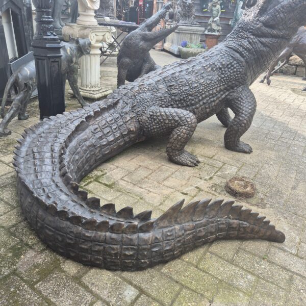 Skulptur Dekoration Krokodil Bronze 2,10 m – Bild 6