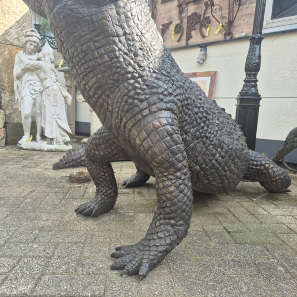 Skulptur Dekoration Krokodil Bronze 2,10 m – Bild 12