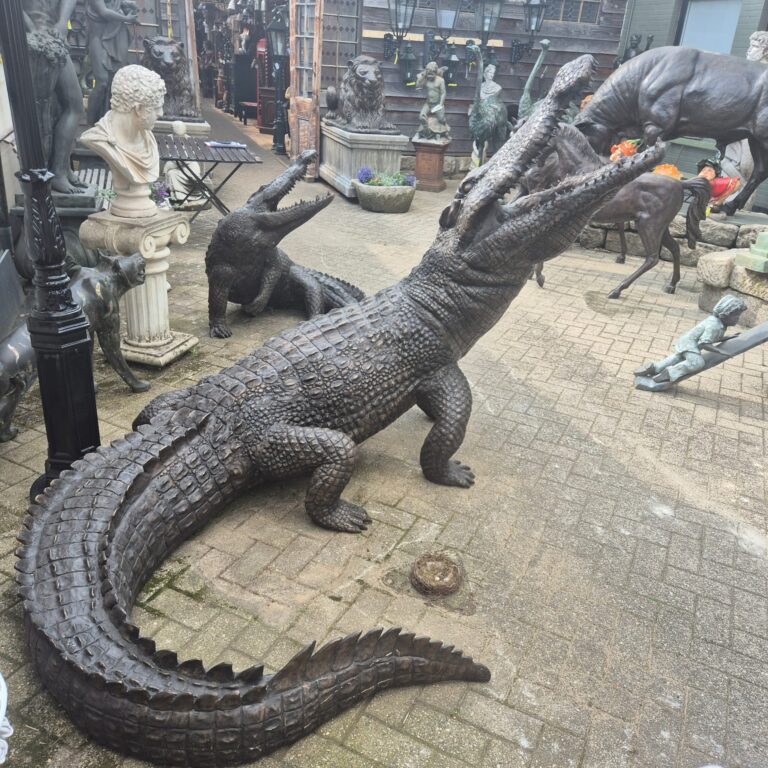 Wasserspeier Skulptur Krokodil Bronze 2,10 m – Bild 4