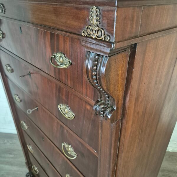 Hochkommode Biedermeier 1810 Mahagoni – Bild 3