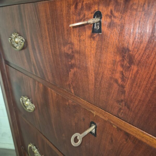 Hochkommode Biedermeier 1810 Mahagoni – Bild 4
