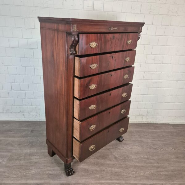 Hochkommode Biedermeier 1810 Mahagoni – Bild 9