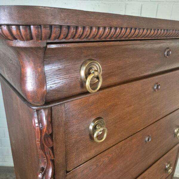 Sekretär Hochkommode Biedermeier 1830 Eiche – Bild 4