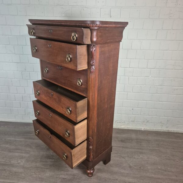 Sekretär Hochkommode Biedermeier 1830 Eiche – Bild 10