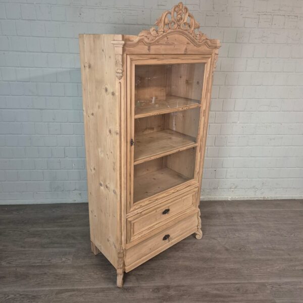 Vitrine Geschirrschrank Louis Philippe 1860 Kiefer