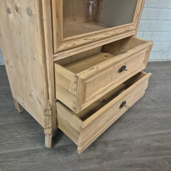 Vitrine Geschirrschrank Louis Philippe 1860 Kiefer – Bild 11