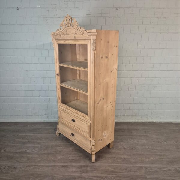 Vitrine Geschirrschrank Louis Philippe 1860 Kiefer – Bild 3