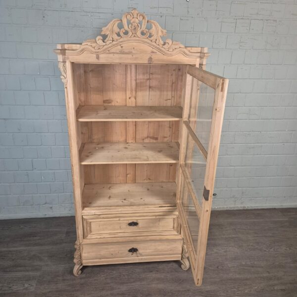 Vitrine Geschirrschrank Louis Philippe 1860 Kiefer – Bild 10